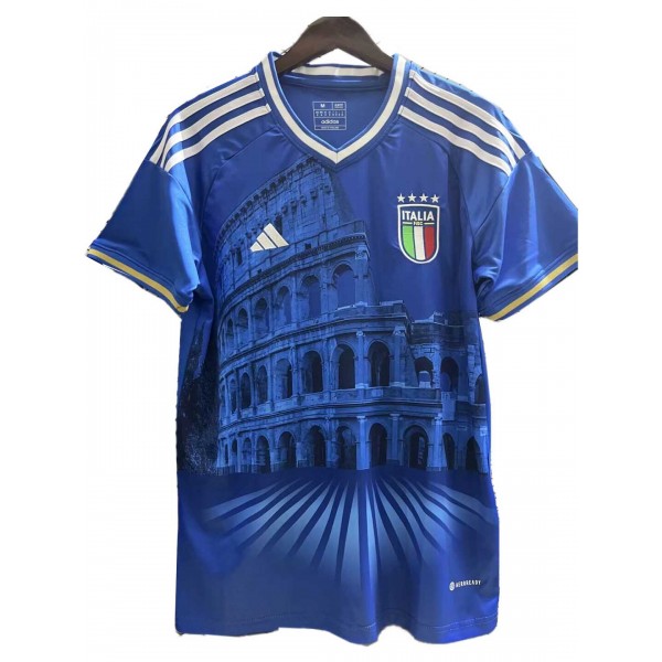 Italy maglia da città in edizione speciale uniforme da calcio maglia sportiva da uomo blu da calcio top 2024